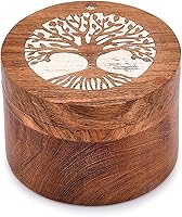 Vista 2 de EDHAS Acacia Wood Salt Cellar Box Elegant Kitchen Salt Container Holder with Swivel Lid to Storage Pepper Spice (3.5" x 3.5" x 2.5")
