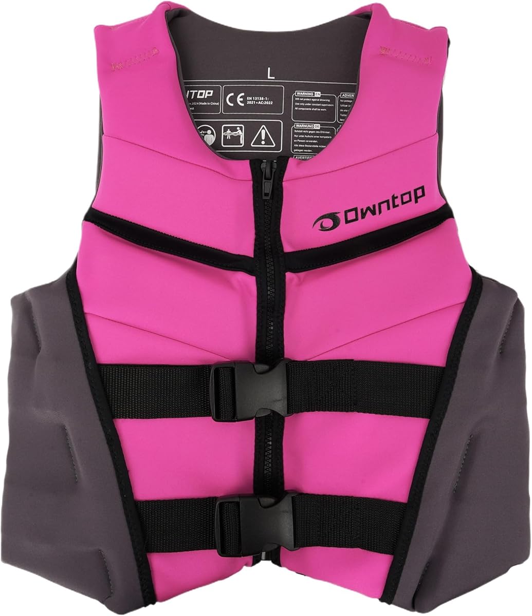 Owntop Swim Vest Youth Kids | Lightweight & Quick-Dry | Adjustable Buckles & Zipper | Kayak, Swimming Training, Boating - Watersports | Fit for 50-125 lbs