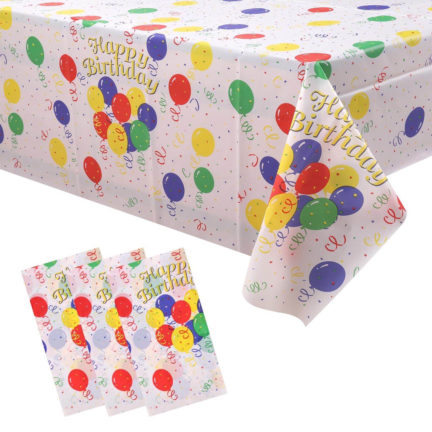 WedDecor 3pcs Disposable Plastic Tablecloths | Multicolour Polka Dot | Wipeable, Waterproof Tablecloths, Party Table Decoration for Indoor Outdoor Party, Picnic, Dinner | 54 x 108 inch(Rectangular)