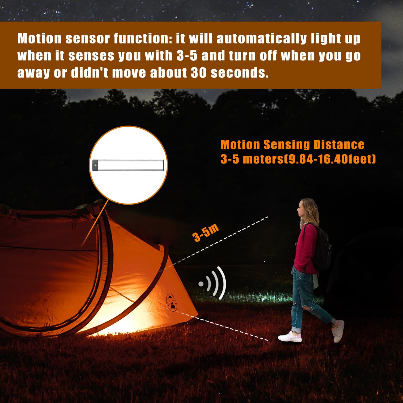 LEPOTEC Luce Armadio da 60 LED, 3 Temperature di Colore, Sensore di Movimento, 2200mAh Ricaricabile, Illuminazione Notturna Senza Fili per Casa, Guardaroba, Cucina, Corridoio, 2 Pezzi