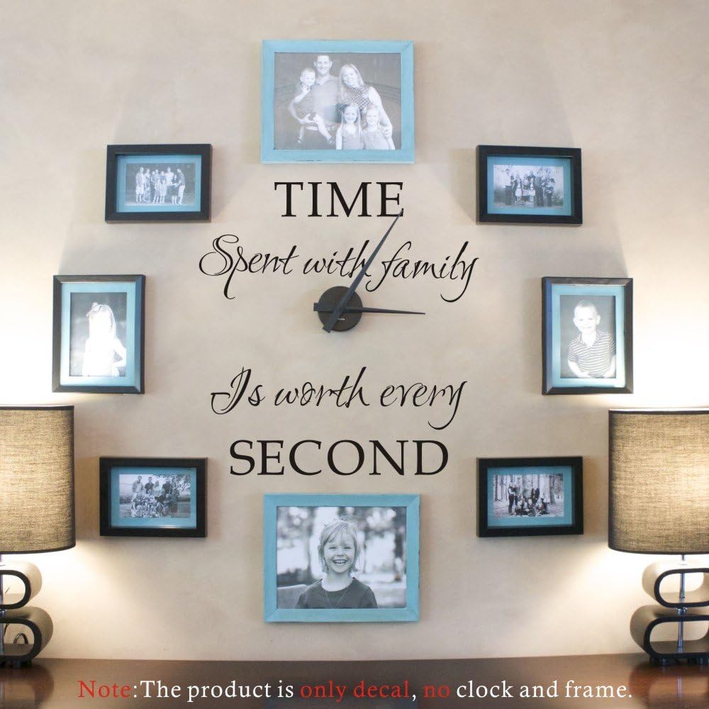 Time Spent with Family is Worth Every Second Family Wall Decals Peel and Stick Picture Stickers Wall Art Decor