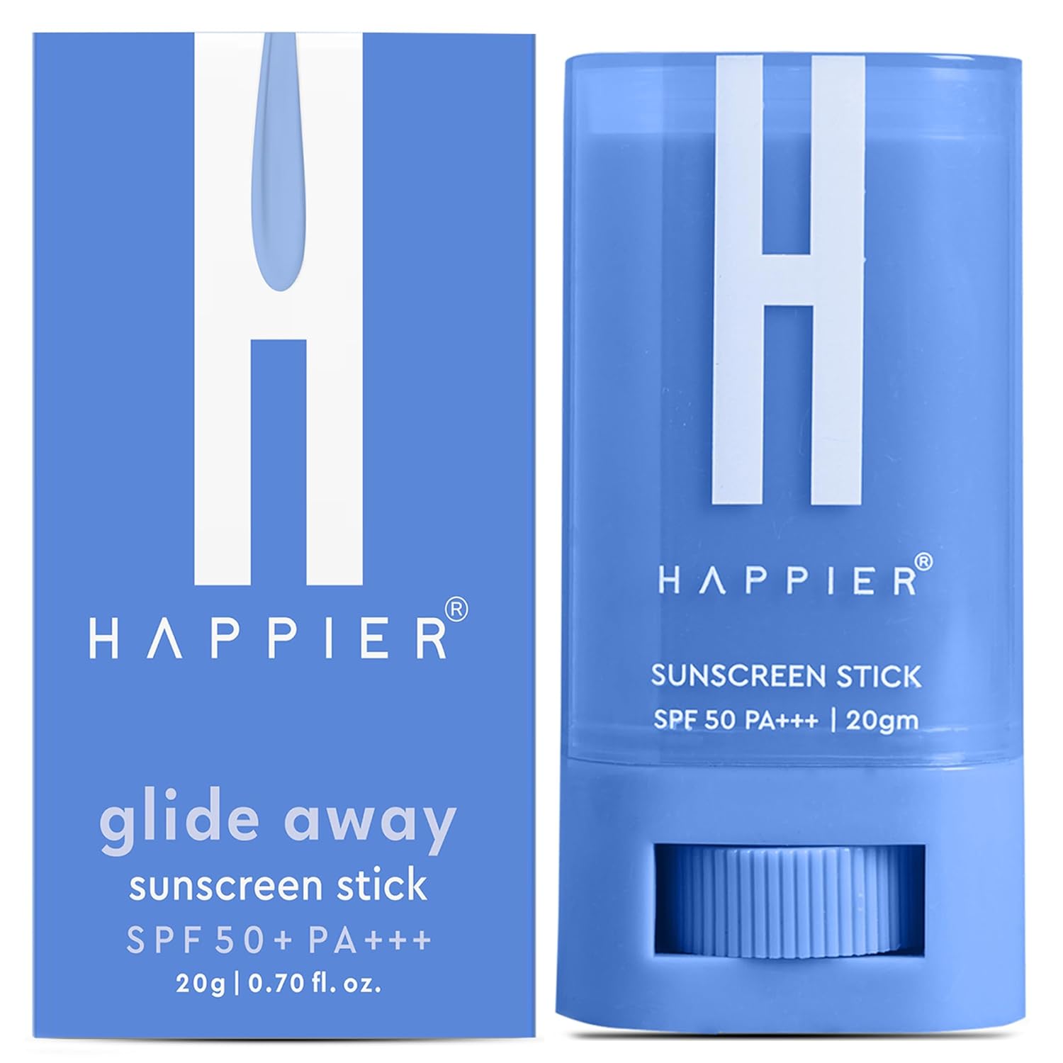 HAPPIER Matte Sunstick SPF 50+ PA+++ with New Gen UV Filters, Lightweight, Quick Absorbing, Non-Greasy, Fast Absorbing, Cooling Sunscreen Stick | Non-Sticky With Dewy Finish & Water Resistant Sunscreen Broad Spectrum PA+++ | Sunscreen For Men & Women | Sunscreen Stick for All Skin Types – 20gm