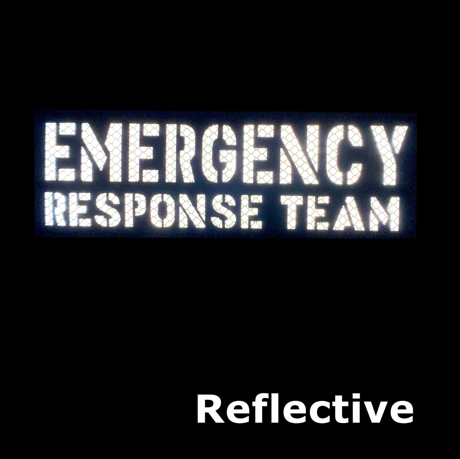 2 PCS Reflective Emergency Response Team Text Patch Hook and Loop (Black-White)