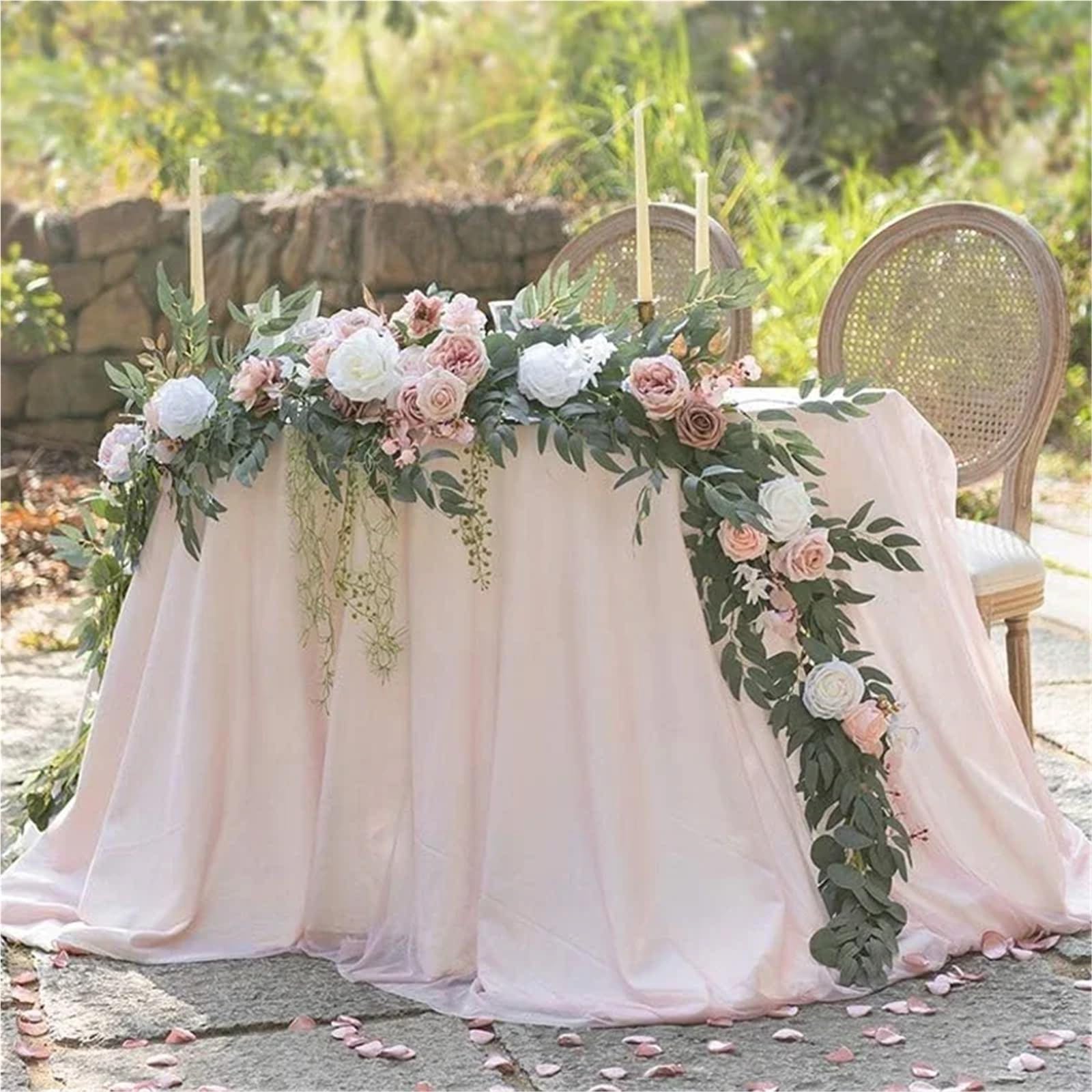 Künstliche Rosengirlande 1,8/2,7 M Künstliche Blumen Hochzeit Girlande Mit Rose Tisch Mittelstücke Boho Braut Dusche Dekoration Kranz