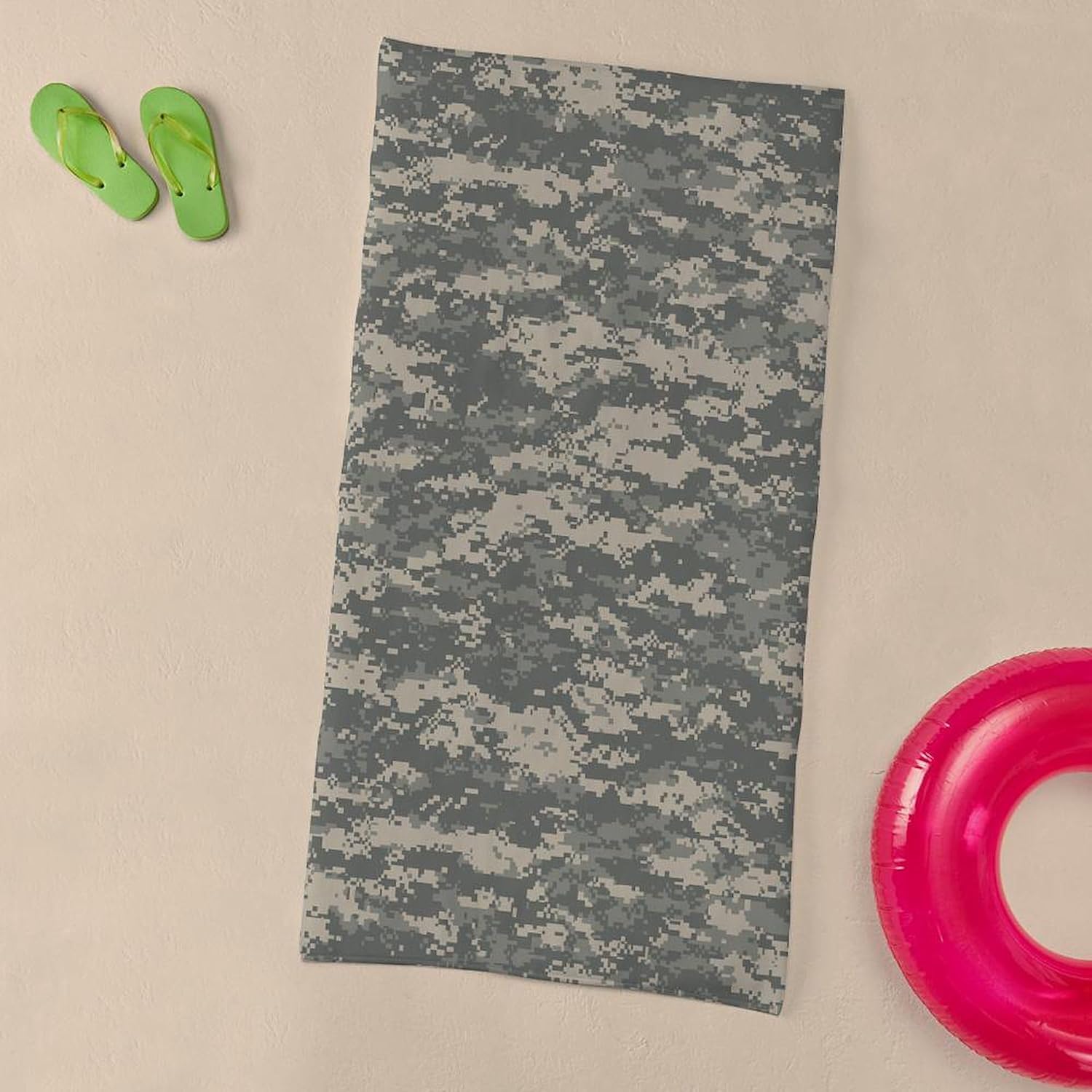 CafePress Digital Camo 30"x60" Absorbent Cotton Back, Soft Beach, Pool Towel