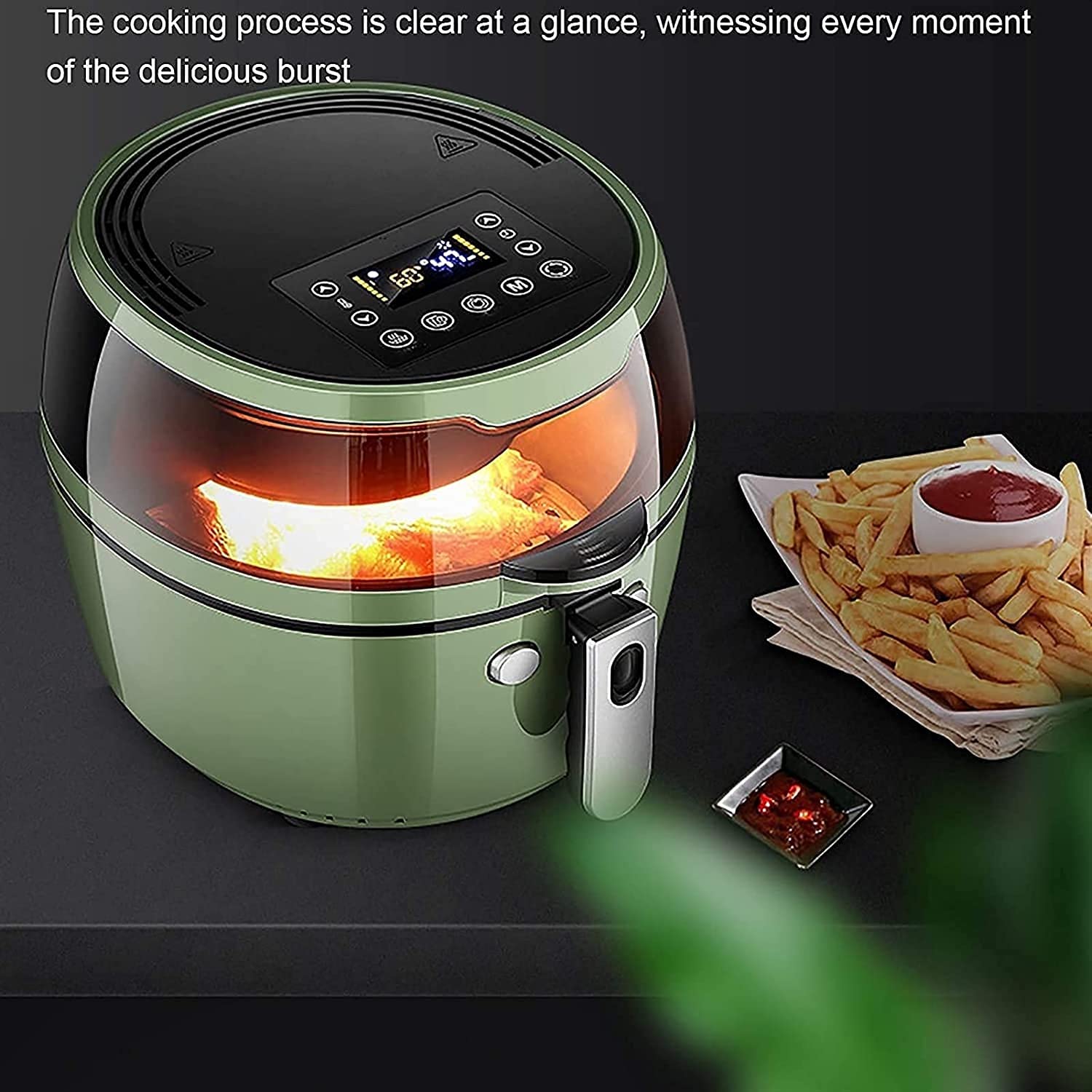 Air Fryer 8.4-Quart, 1500W Contretop Air Fryer TOLEASTASTER Fours avec ROTANTISSERIE ET ​​DÉSHYDRATOR, Commandes NUMÉRÉES