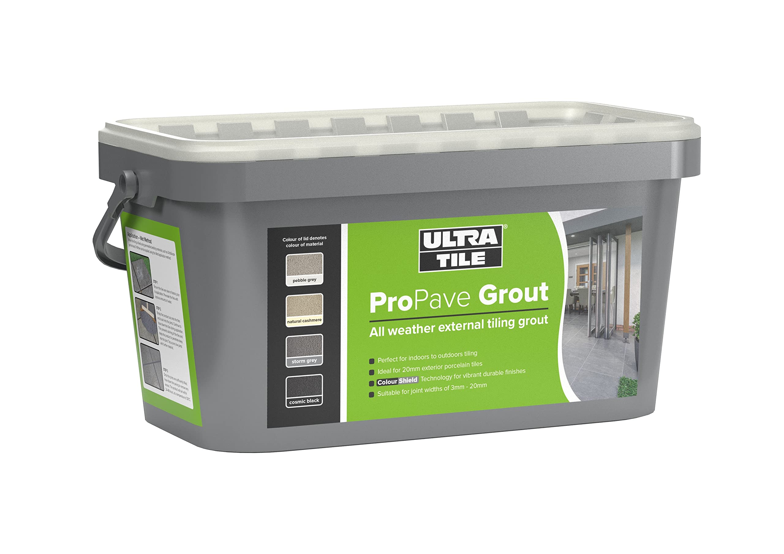 UltraTile External Tile Grout | Outdoor Tiles Paving Slabs Concrete Flags | Pebble Grey | All Weather Grout | 15KG — image 1