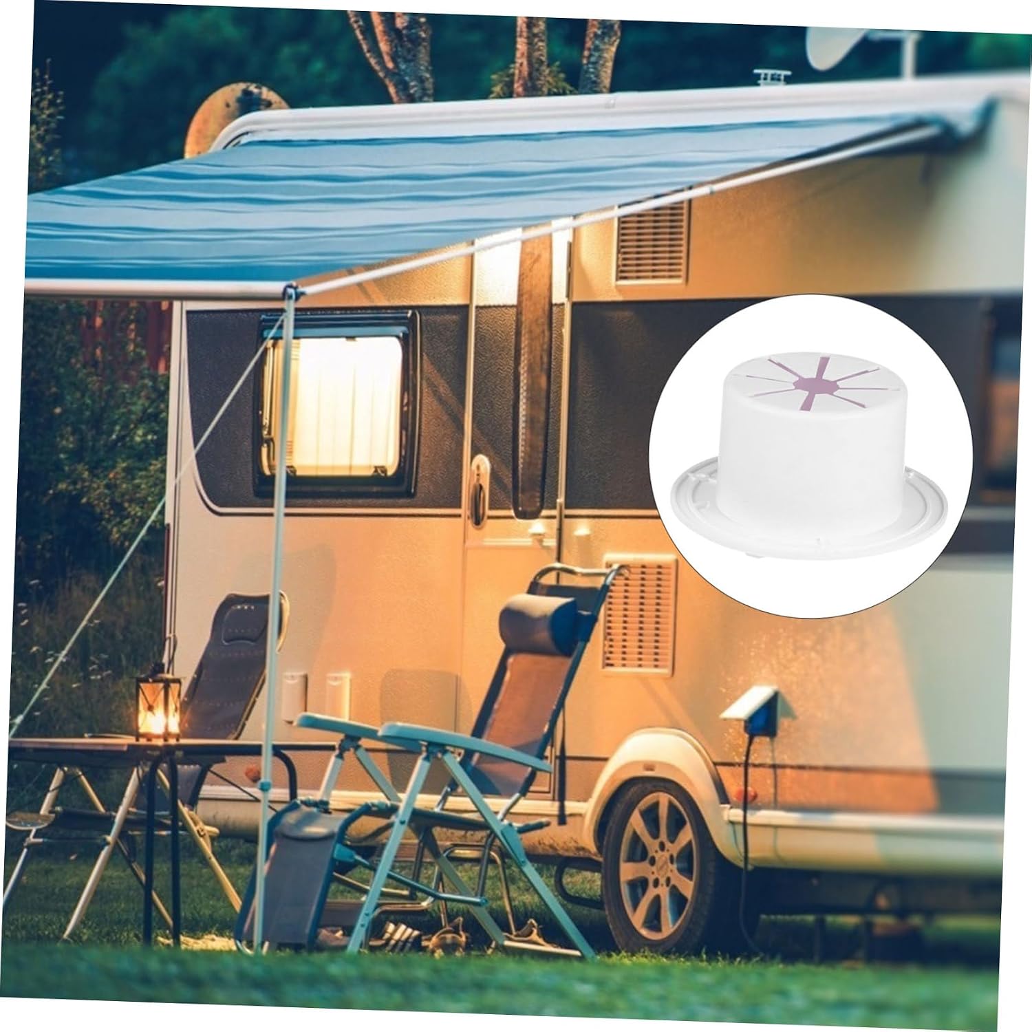 White Round Electric Cable Hatch with Back for Rv Power Cords UV Stabilized Electrical Junction Box Cover Chemical Resistant Cord Access Hatch for Camper and Trailer