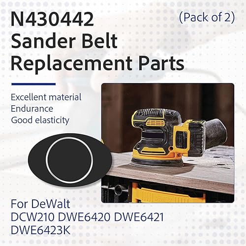 Miniatura 2 de N430442 Correa lijadora orbital aleatoria para DeWalt DWE6423 DWE6420 DWE6421 (paquete de 2)