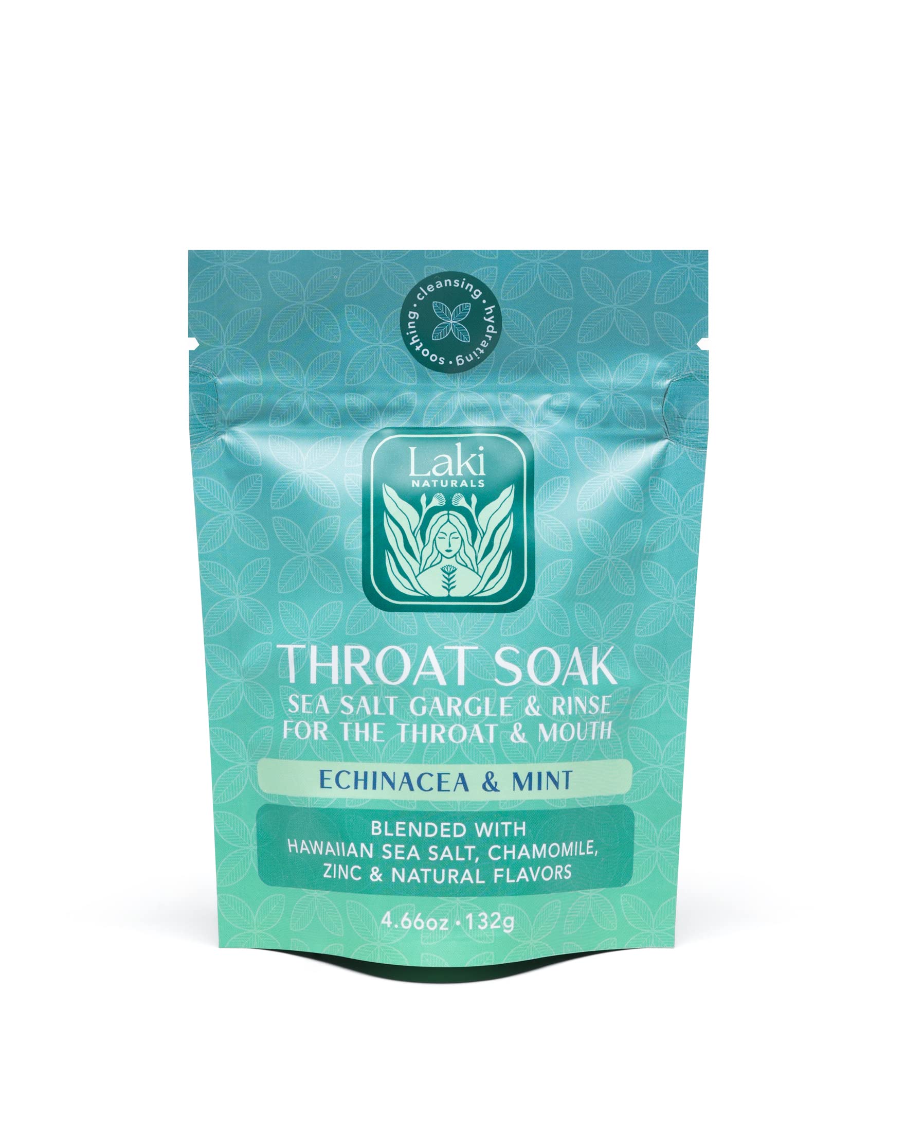 Laki Naturals Throat Soak, Echinacea &amp; Mint, Natural Sore Throat Relief