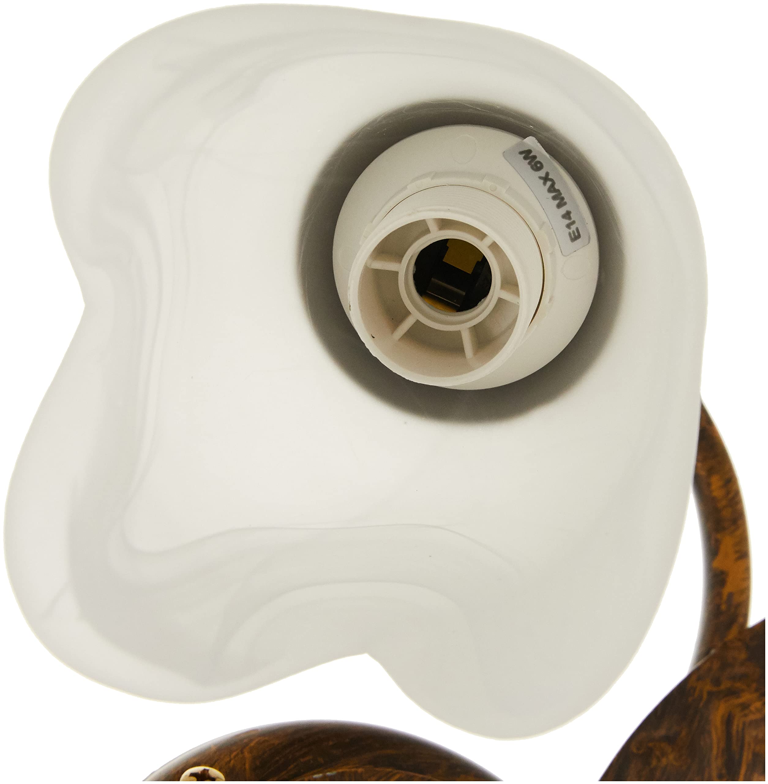 ONLI - Applique murale en métal marron avec nuances dorées et verre blanc satiné