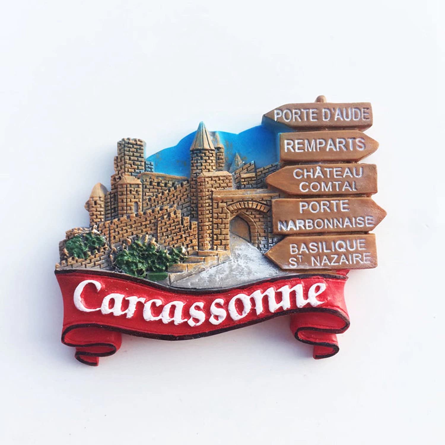 Weekino Calamita Da Frigo 3D – Castello Di Carcassonne, Francia – Souvenir Di Viaggio In Cristallo, 50x50x20 Mm - 4