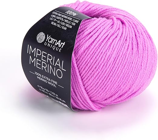 YarnArt Unique Imperial Merino Yarn 100% Merino Wool Yarn for Knitting Luxurious and Soft Yarn for Hand Knitting & Crocheting 1.76 oz/50g, 109 yds/100 Meters Extra Fine Merino Wool (3323)