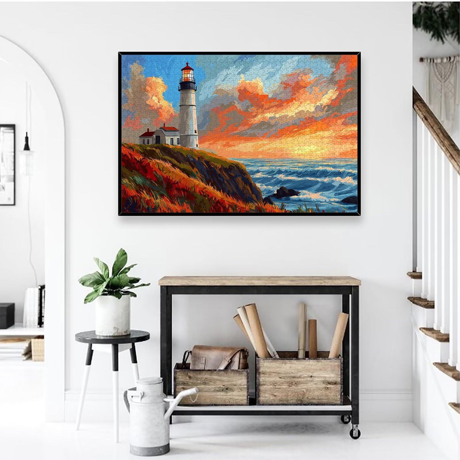 Puzzle de 2000 Piezas para Adultos, Paisaje Puzzle 2000 Piezas, Faro Rompecabezas Adultos con Caja, Medidas: 100x70 cm, Rompecabezas Madera para Toda la Familia, Home Decoration, Regalo Mujer, -1585