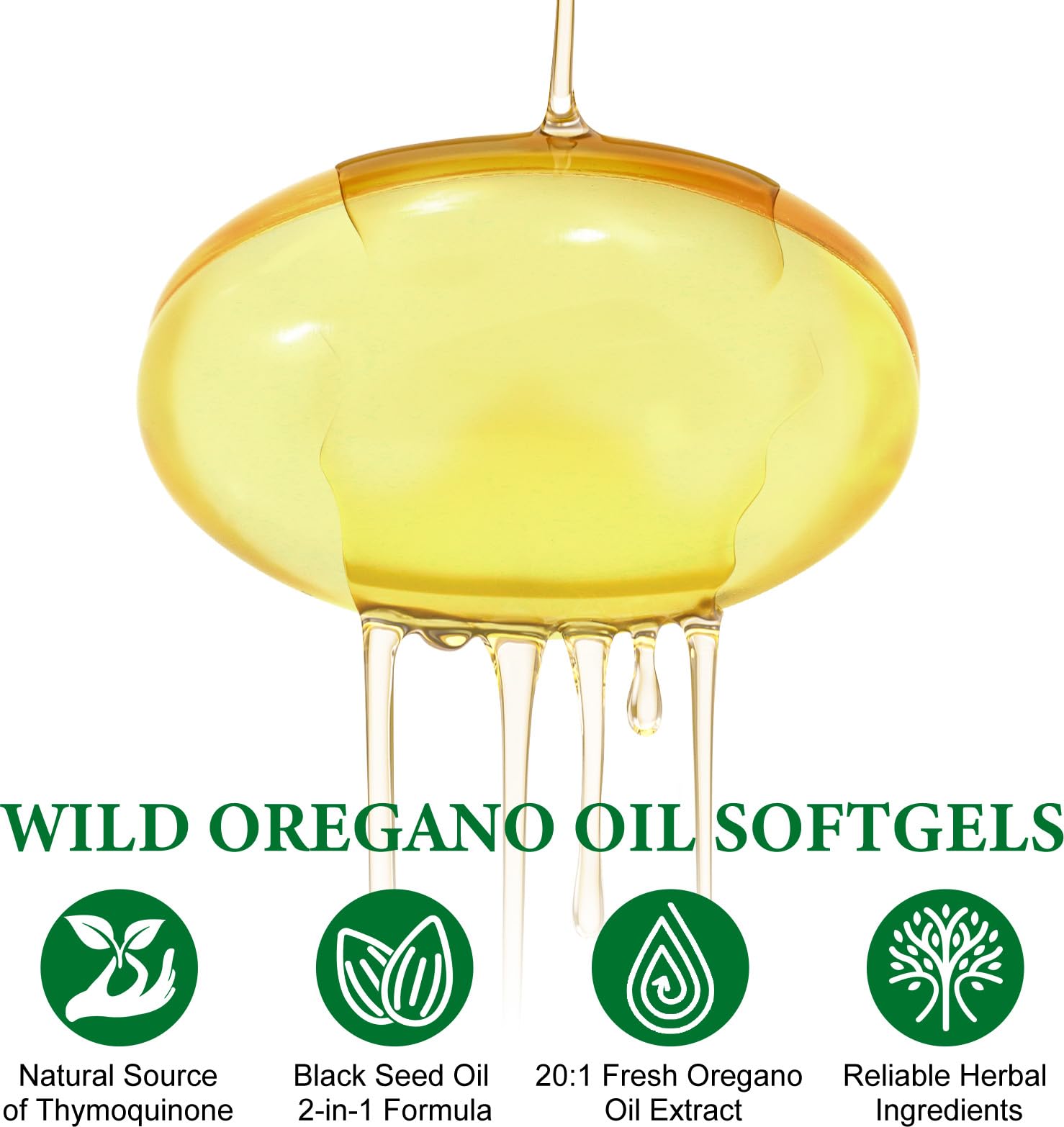 Olio di Origano Capsule, Olio di origano con olio di semi neri 120 capsule, Supporto del sistema immunitario