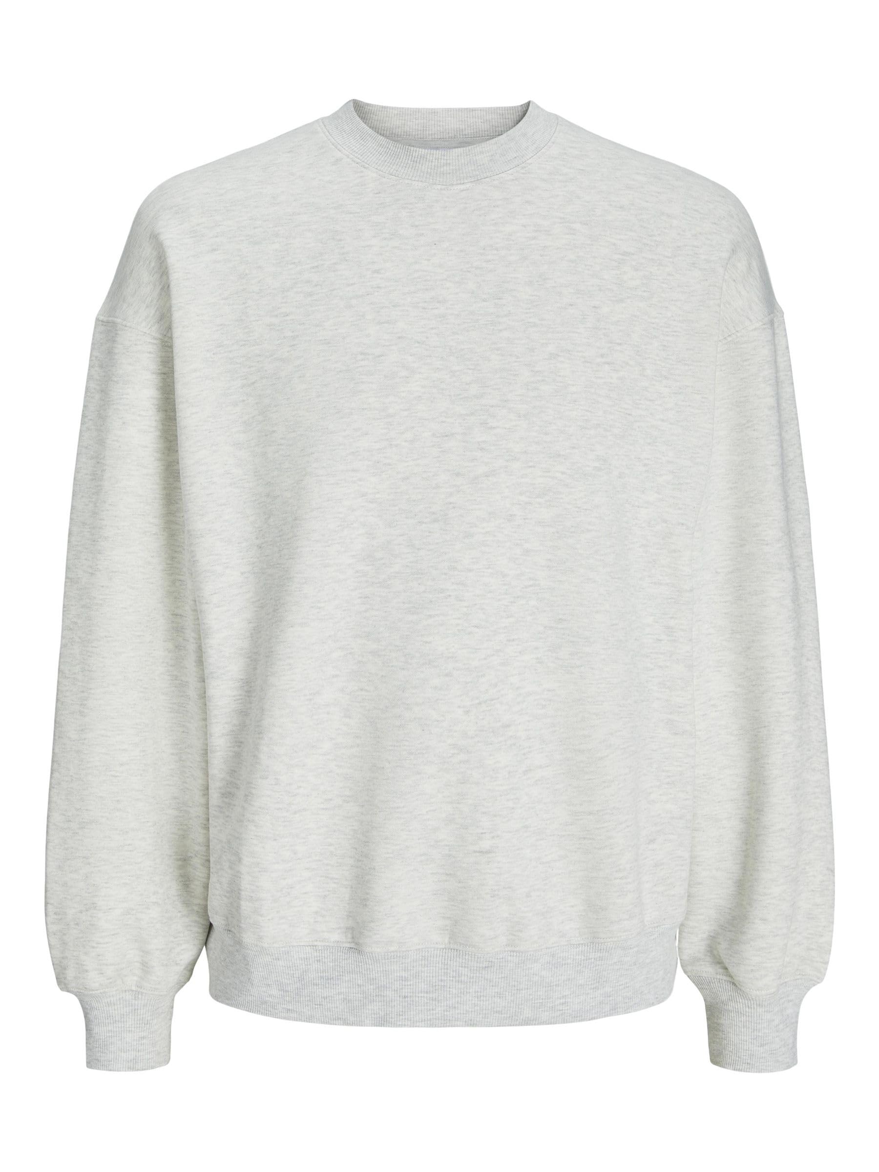 JACK&JONES Men's JJEURBAN EDGE SWEAT CREW NECK NOOS Sweatshirt, White Melange,