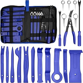 AXELECT 19Pcs Trim Removal Tools Clip Pliers,Car Panel Door Audio Trim Removal Tool Kit, Auto Clip Pliers Fastener Remover Pry Tool Set with Storage Bag