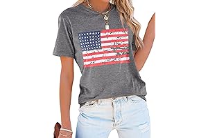 Striking Red, White, and Blue: Patriotic Tee for Women