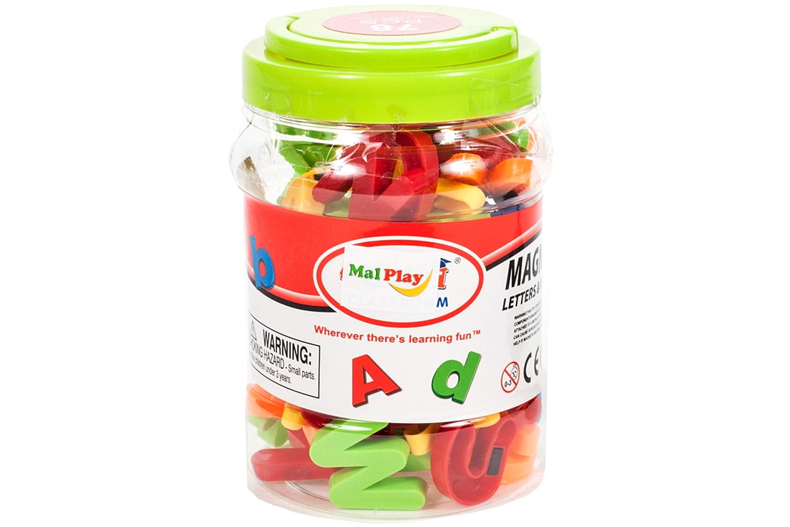 MalPlay 5901924208389 Literki I Cyferki Na Magnes 78 Szt ,wielokolorowy
