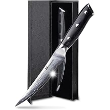 6 Inch Fillet Knife, Super Sharp Chef Knife, German High Carbon Stainless Steel Kitchen Knife, Professional Kitchen Knife for Meat Poultry Chicken, Pakkawood Handle with Gift Box