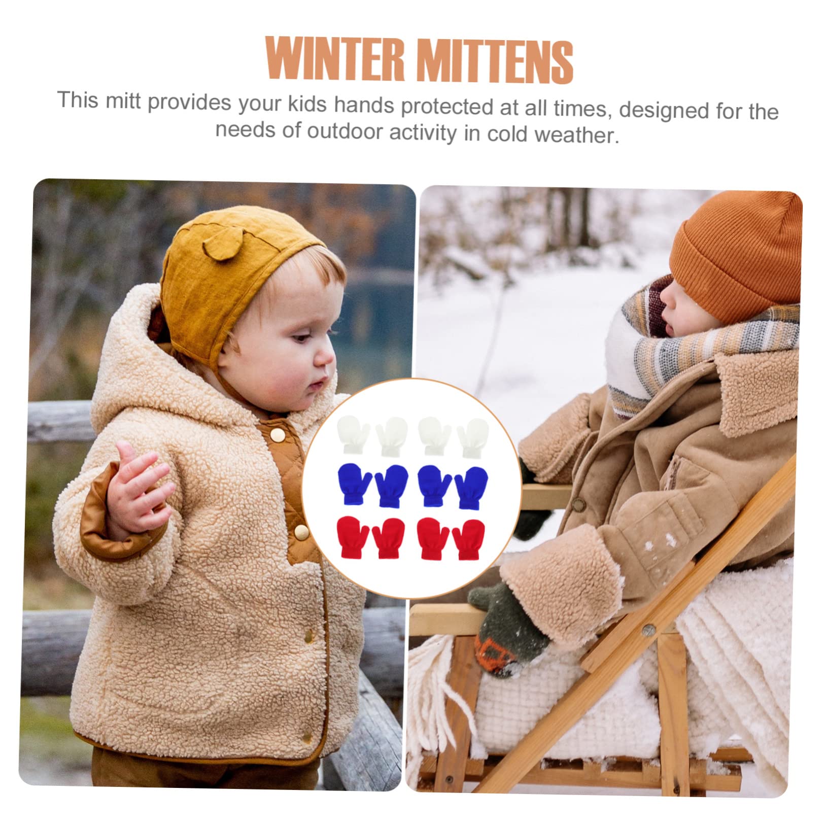 LIFKOME 24pares Guantes De Invierno Para Niño Niña Mitones Tejidos Cálidos y Confortables Para Años Diseño