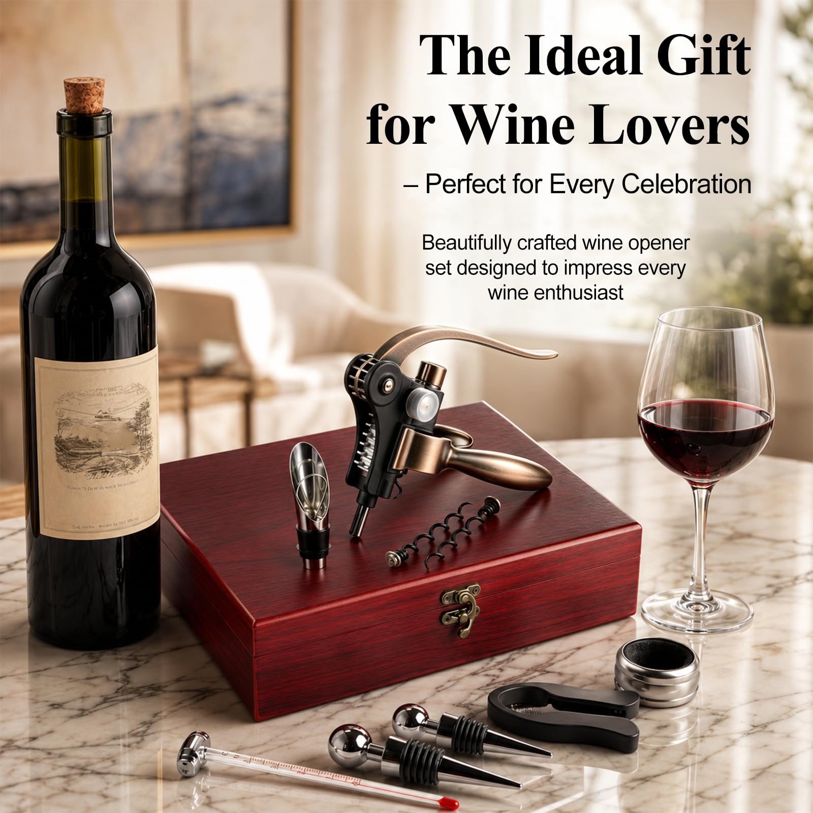 Set Apribottiglie Vino, 9 Pezzi Sommelier Apribottiglie Vino Professionale