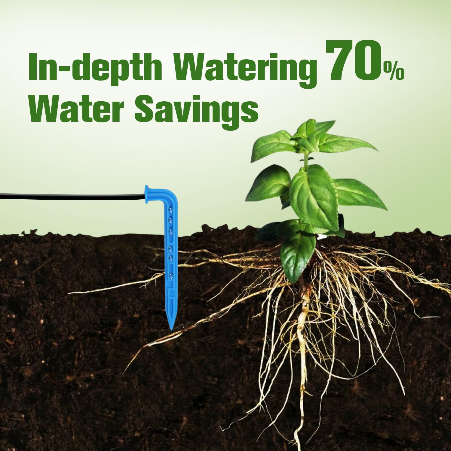 Sistema di irrigazione solare con 300 modalità, set di irrigazione a goccia automatico con tubo da 30 m, sistema di irrigazione solare per piante, giardino, balcone, serra e piante in vaso