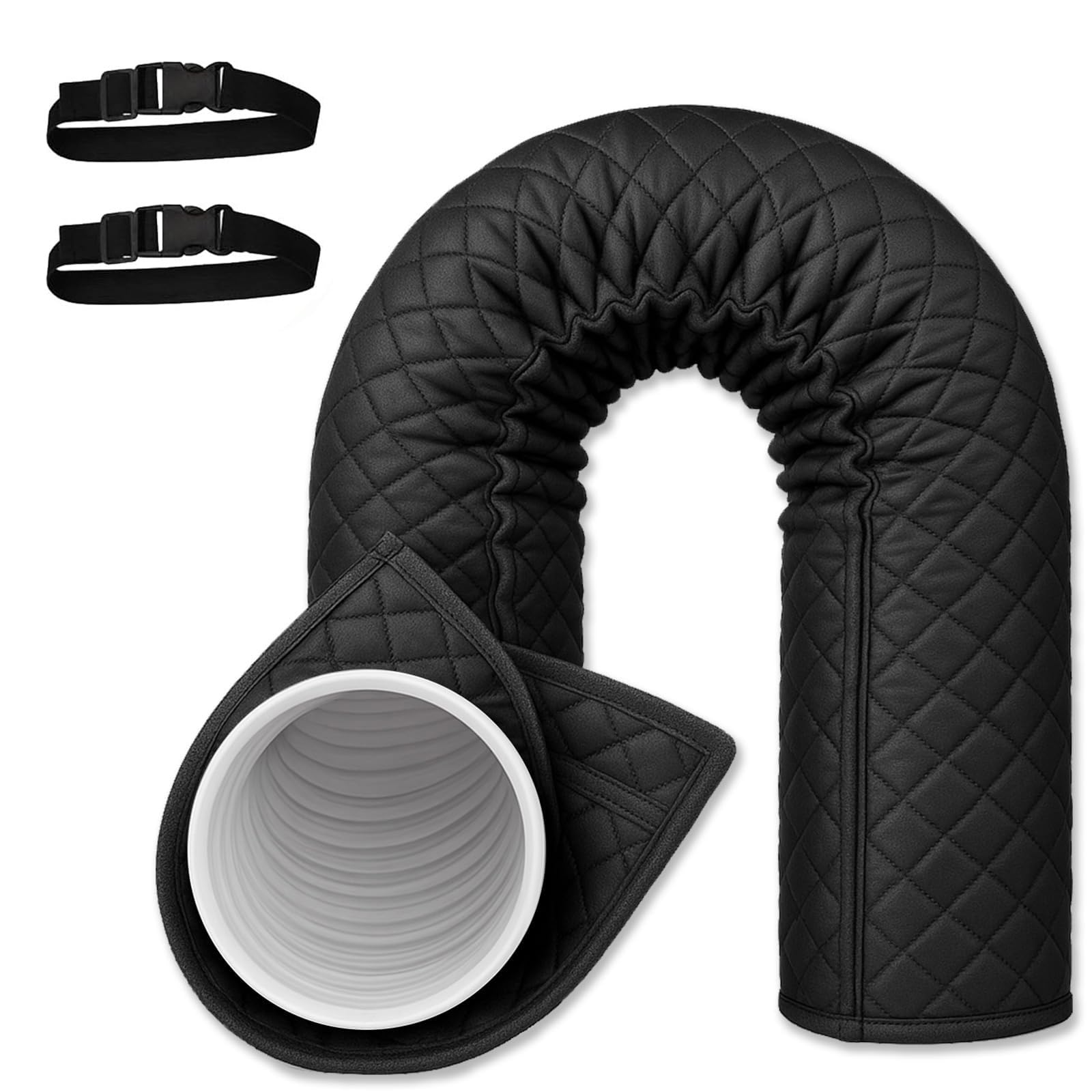 Muzoira Diamondblack Ac Hose Cover Insulated Dustproof 59X21in For 5-5.9" Duct(,Four Straps)