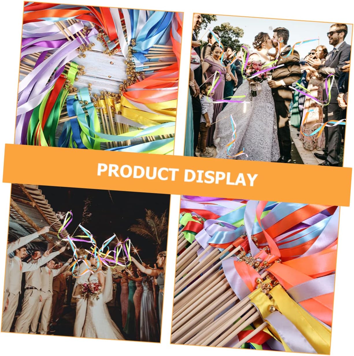 Healifty 30Pcs Decorative Wedding Ribbon Fairy Wands with Smooth Handles for Celebrations Party Streamers for Weddings Christmas and Events