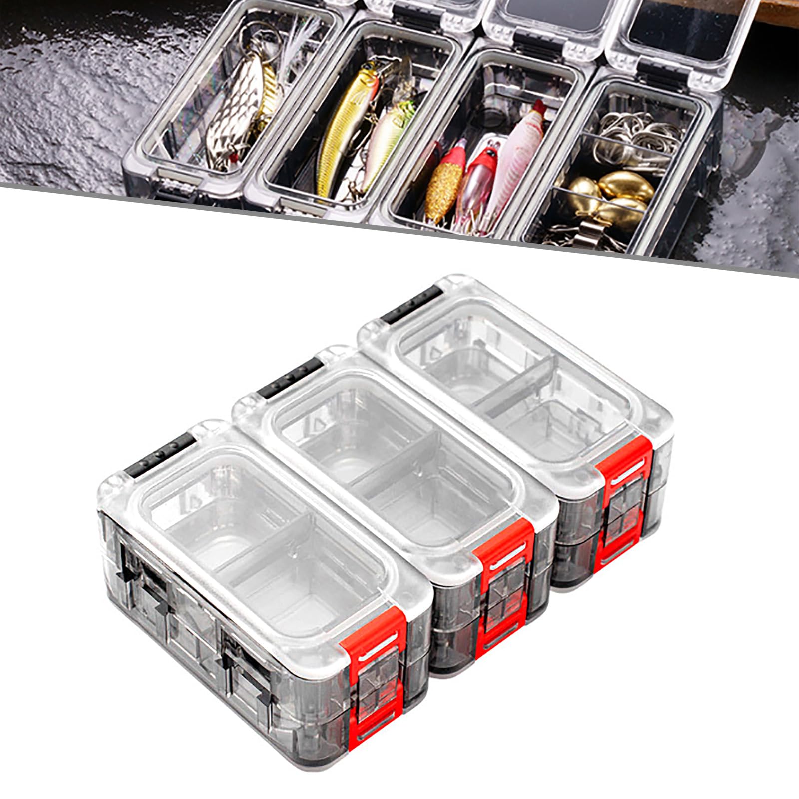 LFRXION Fishing Tackle Storage Container Box Water Fishing Lures Tackle Box for Fishing Glow Tackle Box