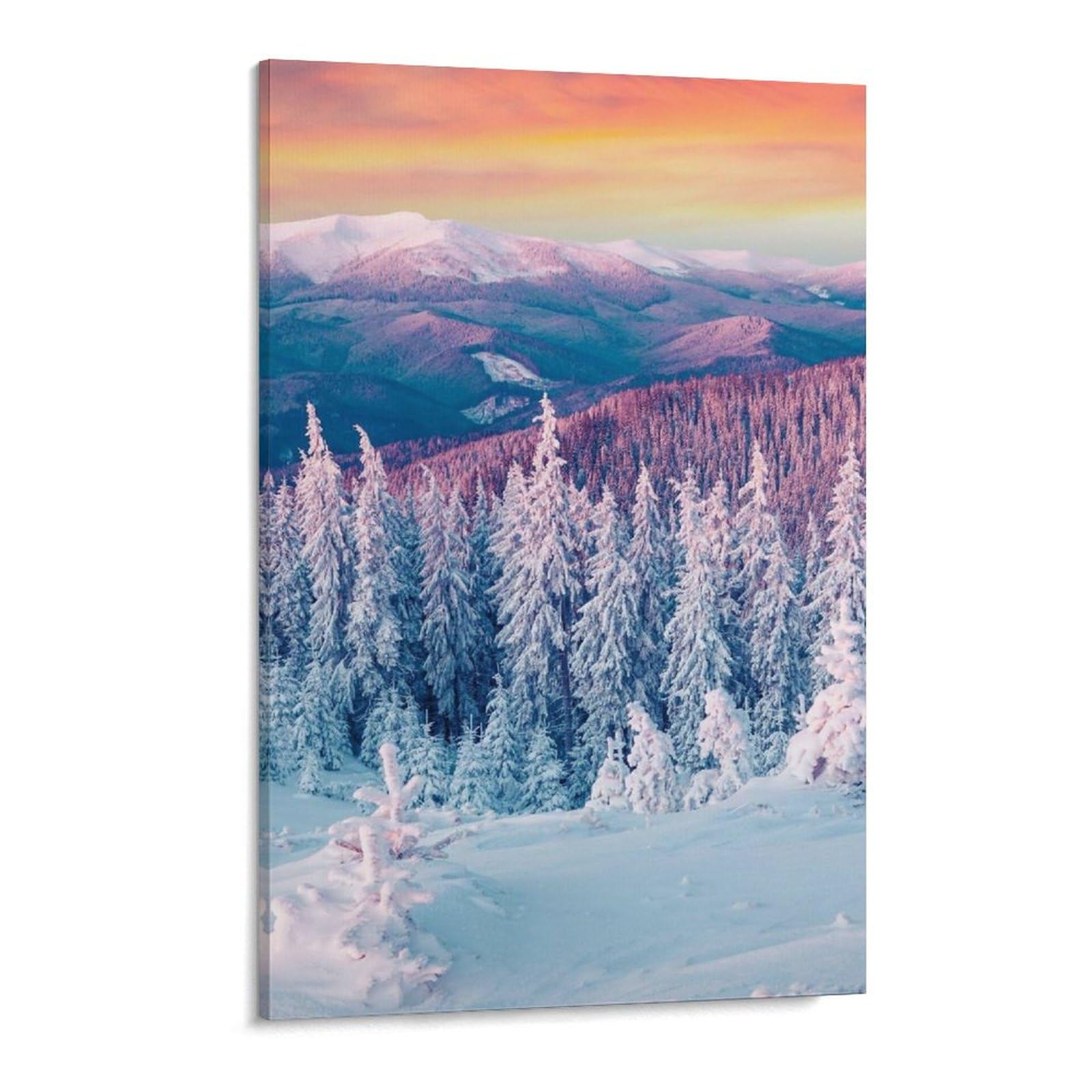 Amazon.co.jp: 絵画 美しい冬の森の雪景色インテリア 絵画 魅惑