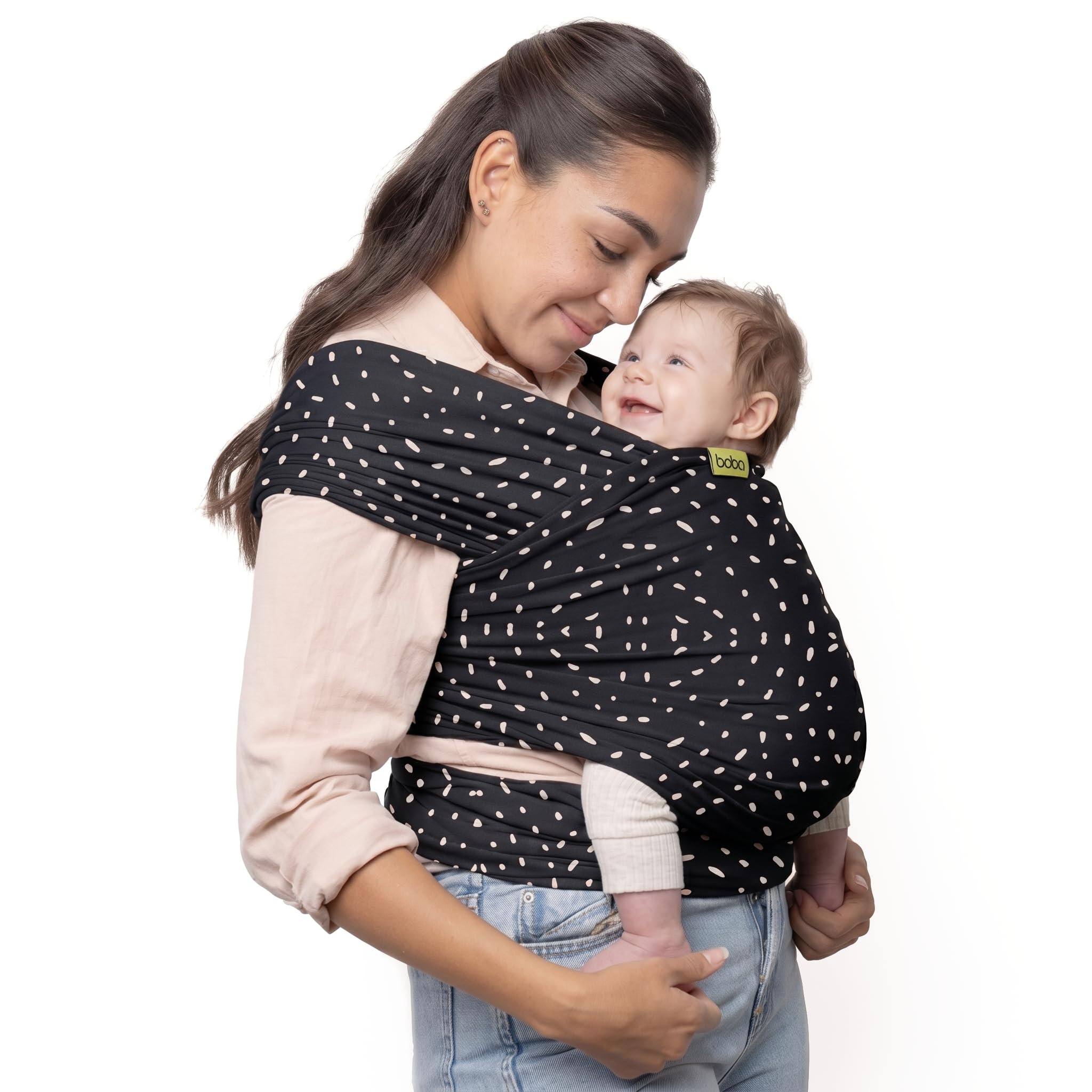Boba Baby Wrap Carrier – Original Baby Sling Carrier for Newborns (7–35 lbs), Soft, Secure, Hands-Free & Ergonomic, Ideal for Comfortable Bonding, New Parents (Black) — view 19