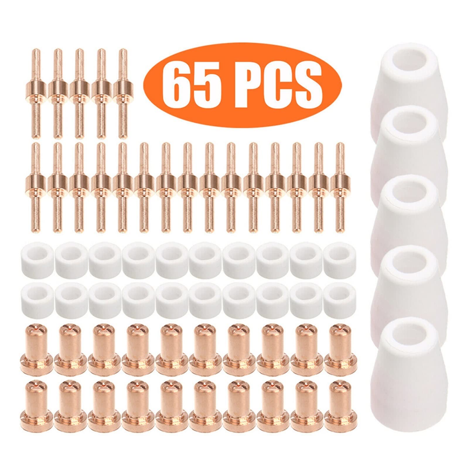 6 5pcs Wskazówki dotyczące cięcia plazmy powietrznej dla Cut-40 Cut-50 Pierścienie wirujące elektrody elektrody kubki L-G-40 PT-31 Materiały eksploatacyjne