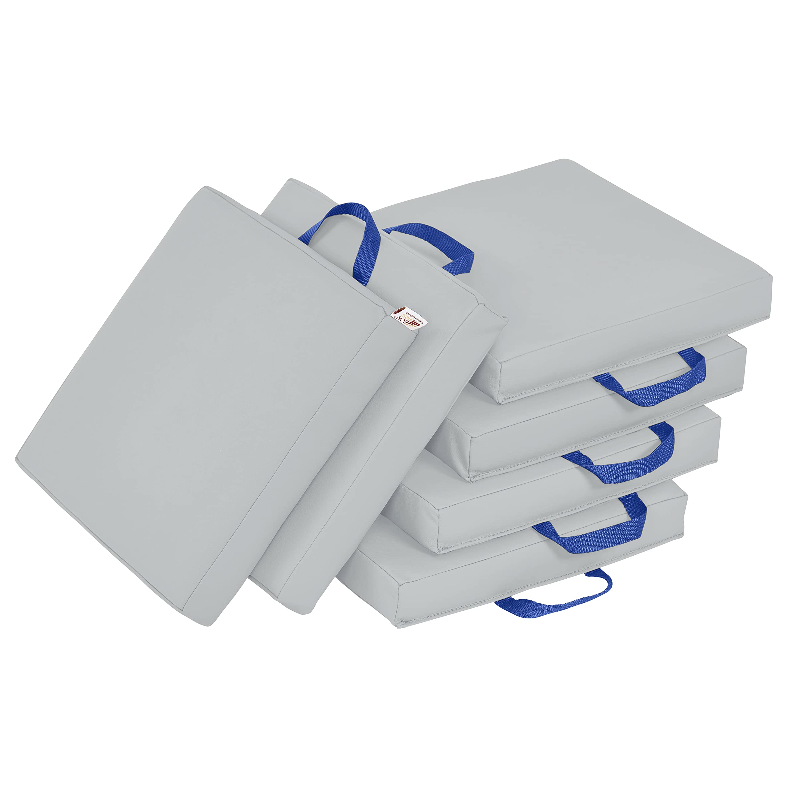 ECR4Kids SoftZone Floor Cushions, Square, Flexible Seating, Light Grey, 6-Piece