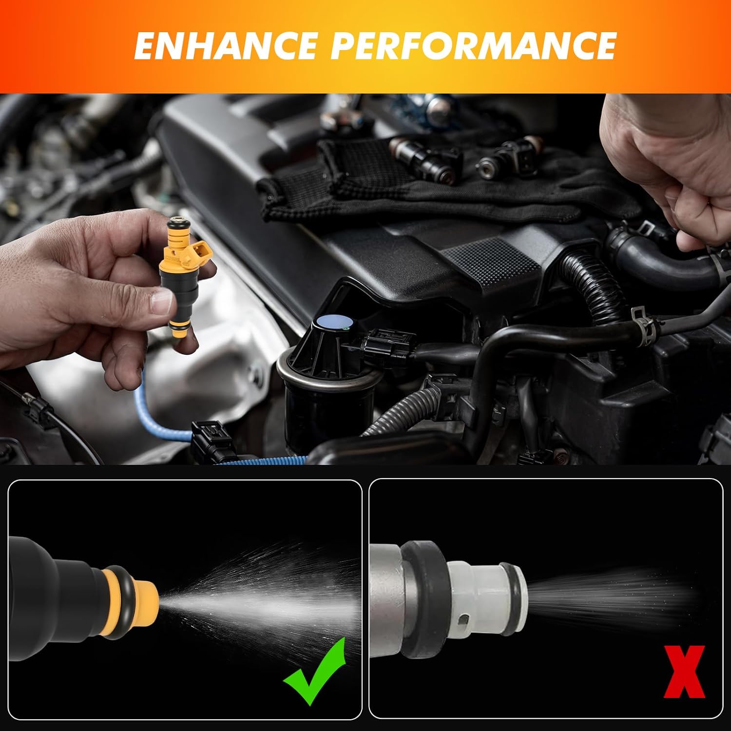 Fuel Injector Compatible for Ford 4.6L 5.0L 5.4L 5.8L V8, for F150 F250 F350 E150 E250 E350 Mustang 90-05, for Lincoln Navigator Town Car 91-97, for Mercury Grand Marquis 92-97, Replace 0280150939