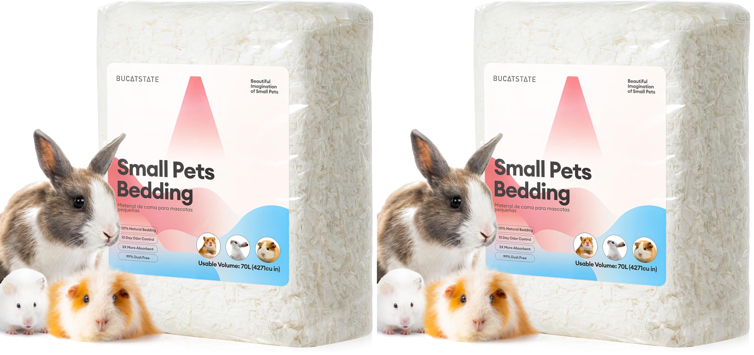 BUCATSTATE Hamster Bedding 20L, 99% Dust-Free and Odor Control Guinea Pig Bedding, Natural Paper Rabbit Bedding for Cages Rat Syrian Dwarf Hamster Hedgehog (Confetti) — view 13