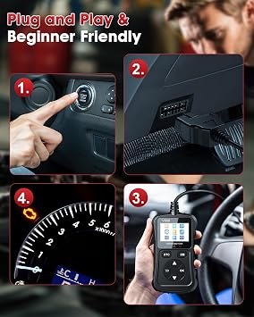 OBD2 Scanner Car Code Reader Support Voltage Test Plug and Play Fixd Car CAN Diagnostic Scan Tool Read and Clear Engine Error Codes for All OBDII Protocol Vehicles Since 1996(Black)