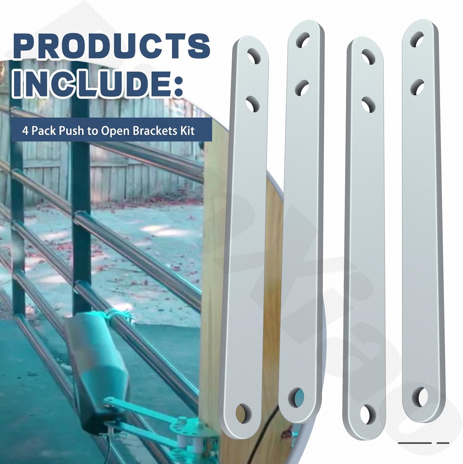 4 Pack Push to Open Brackets Kit for Single & Dual Automatic Gate Systems Compatible with Gh-ost Controls AXPO Bracket - Silver