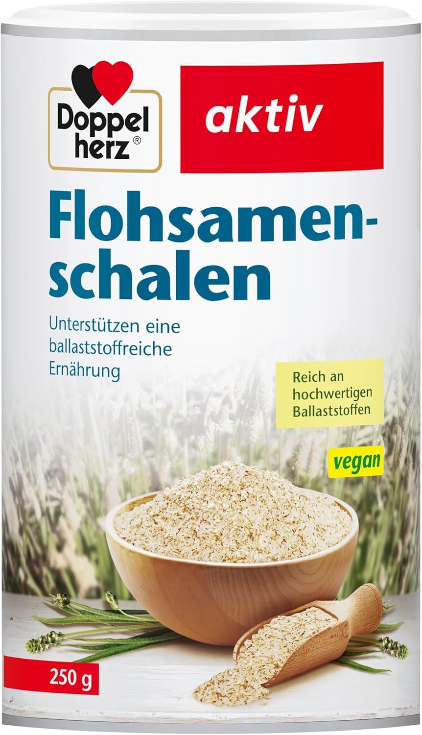 Doppelherz Flohsamenschalen - geschmacksneutral | Zur Unterstützung einer ballaststoffreichen und gesunden Ernährung - reich an hochwertigen Ballaststoffen - 250 g