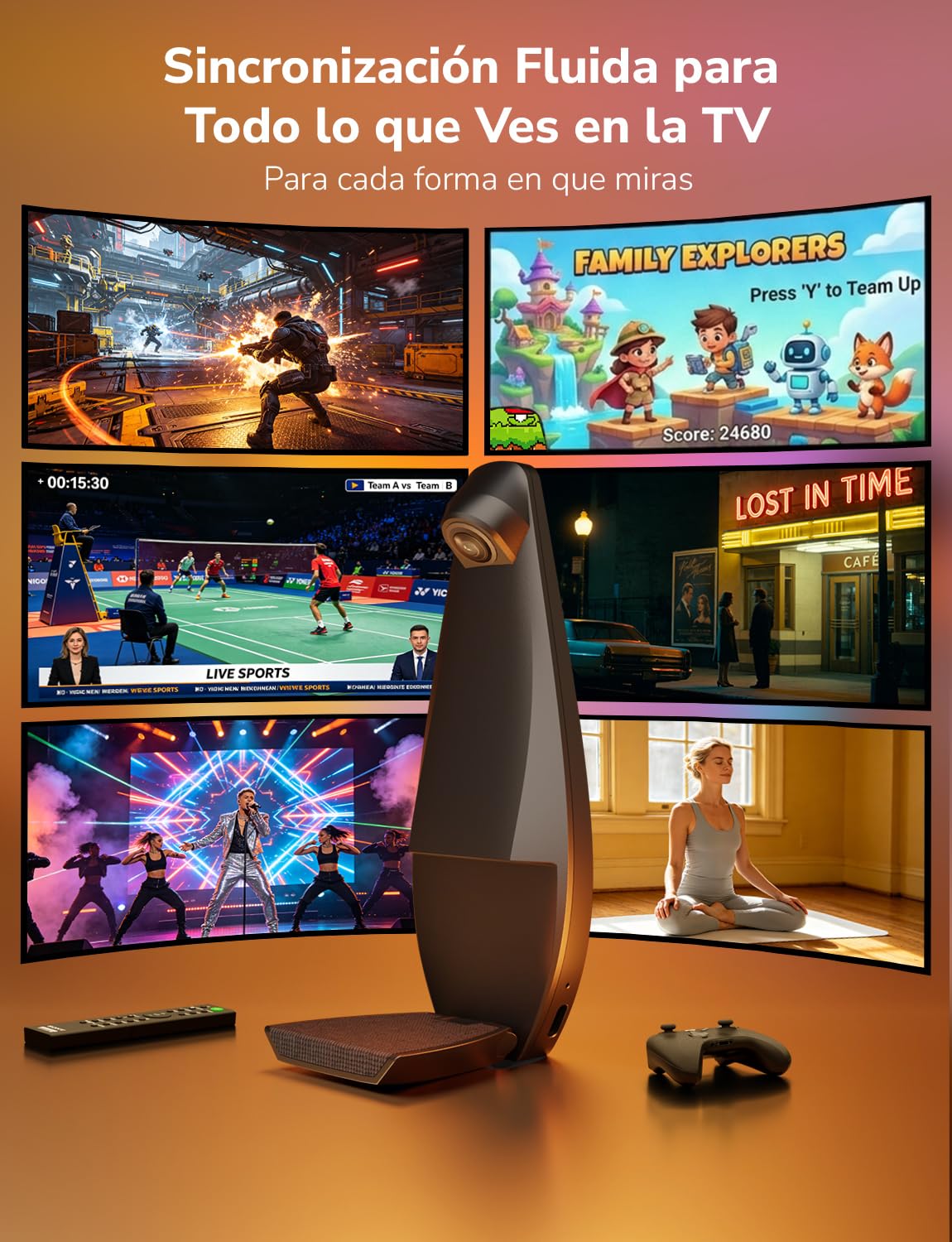 Lepro STV1 AI Tira LED TV Backlight con Cámara,3.6m para TVs 55-65 Pulgadas | Sincronización Pantalla y Música, Funcion con Alexa/Google Home, Retroiluminación RGB+IC para Juego, Películas, Adaptador