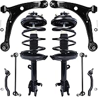 Vista 243 de Detroit Axle - Kit de puntales delanteros para Ford 2000-2004 Focus 2 puntales con muelle helicoidal 2 brazos de control inferiores con rótulas 2001