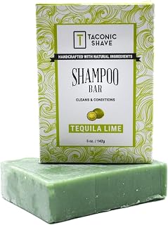 Taconic Shave, All Natural Lime Hair Shampoo Bar - Handcrafted in the USA - 5.0 oz.- Leaves hair Clean, Soft and Conditioned.