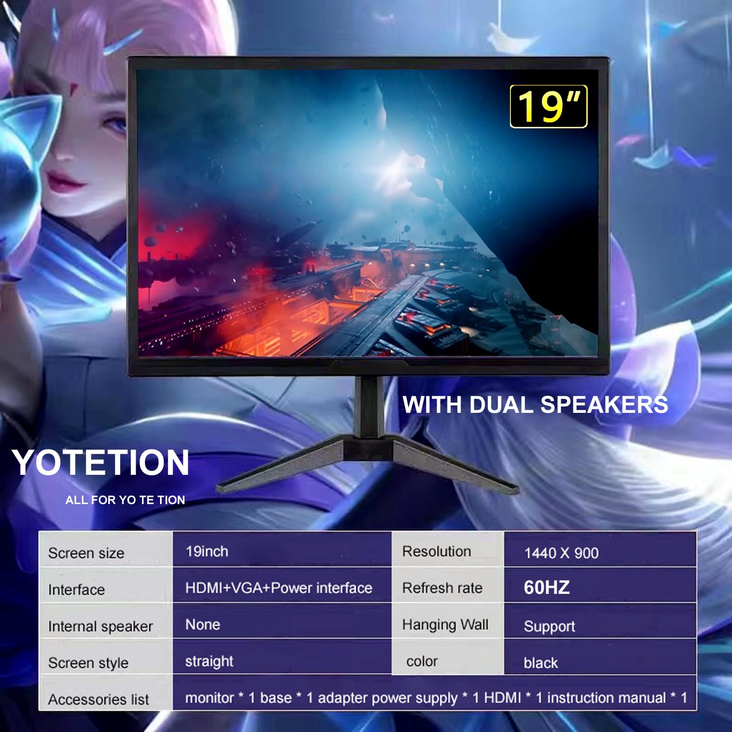 Amazon.co.jp: YOTETION 19インチ HD (1440 x 900) モニター