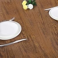 Vista 5 de LUSHVIDA - Mantel impermeable y con borde elástico para mesa redonda, mantel de vinilo ajustable, para mesas redondas de hasta 45 a 56 pulgadas