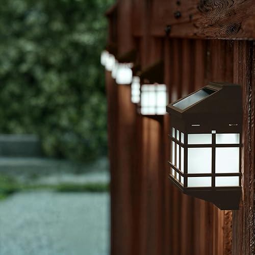 Miniatura 10 de Flash Furniture Holder - Paquete de 6 luces solares LED de montaje en pared, resistentes a la intemperie, color negro, luces solares decorativas