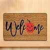 24×16 inch Happy Halloween Doormat, Funny Holiday Seasonal Door Mat, Non Slip Indoor Switch Floor Rugs Outdoor Entrance Way Decor Blanket, Kitchen Bedroom Decorative Front Door CarpetSkull