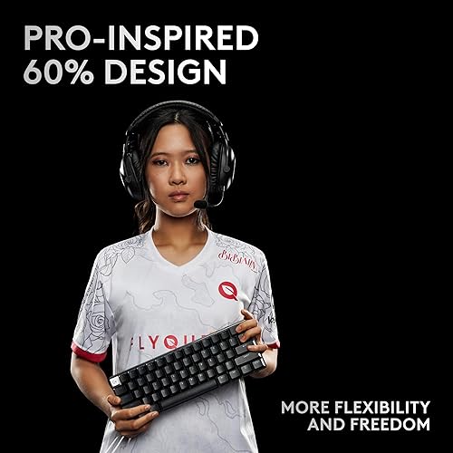 Miniatura 6 de Logitech G PRO X 60 Teclado inalámbrico Lightspeed para juegos, ultra compacto TKL 60% teclado mecánico para PC con Windows, LIGHTSYNC RGB, teclas