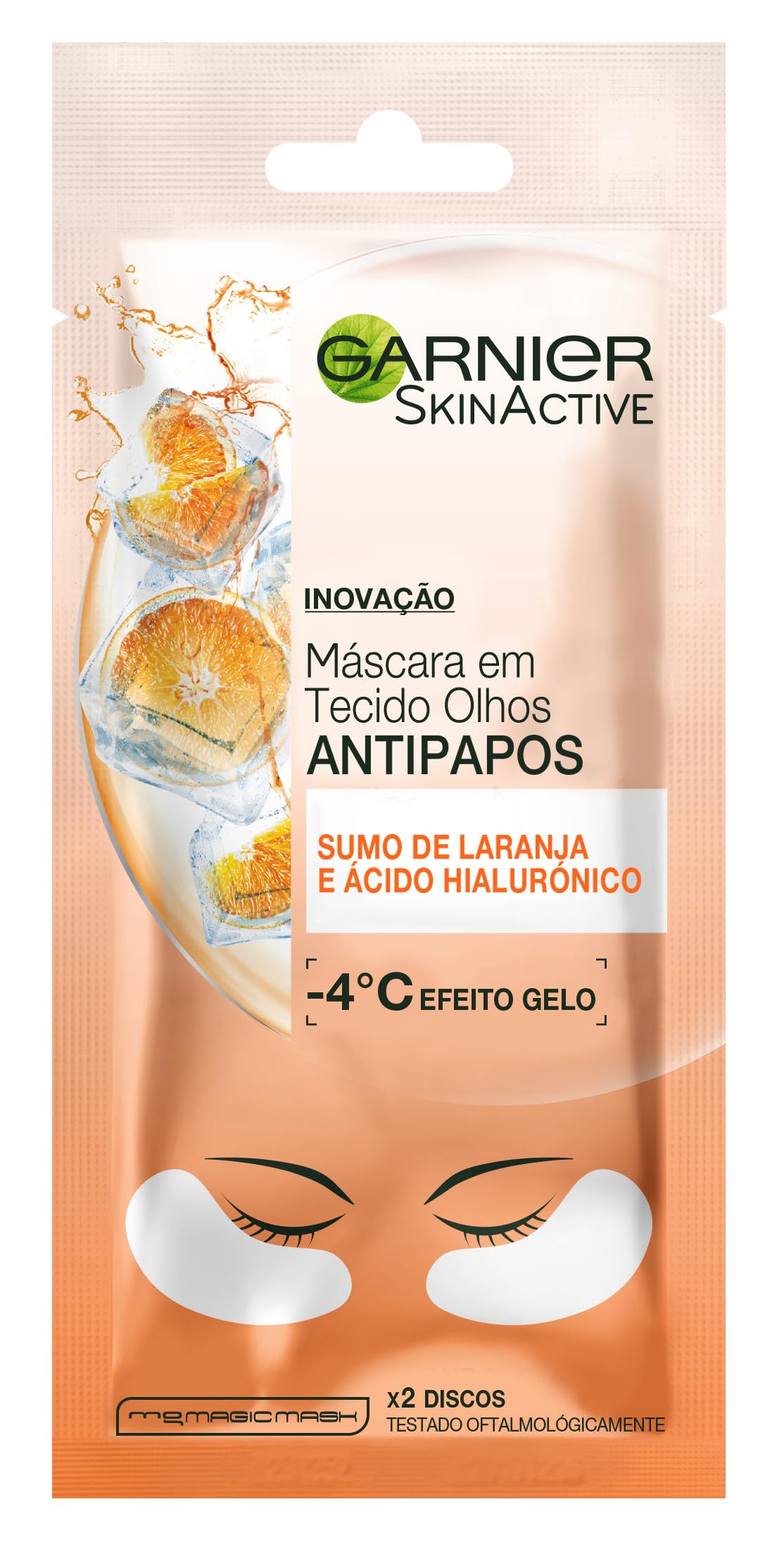 Garnier Skincare Maschera Occhi Anti Fatica con Succo d'Arancia e Acido Ialuronico, 6 g