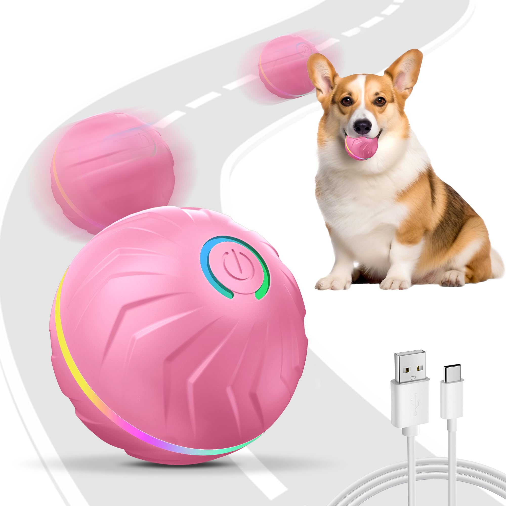 BXIHUR Interactive Dog Toys, New Electric Dog Toy, Automatic Moving Dog Toy, Dust And Waterproof Ip 54, Rechargeable