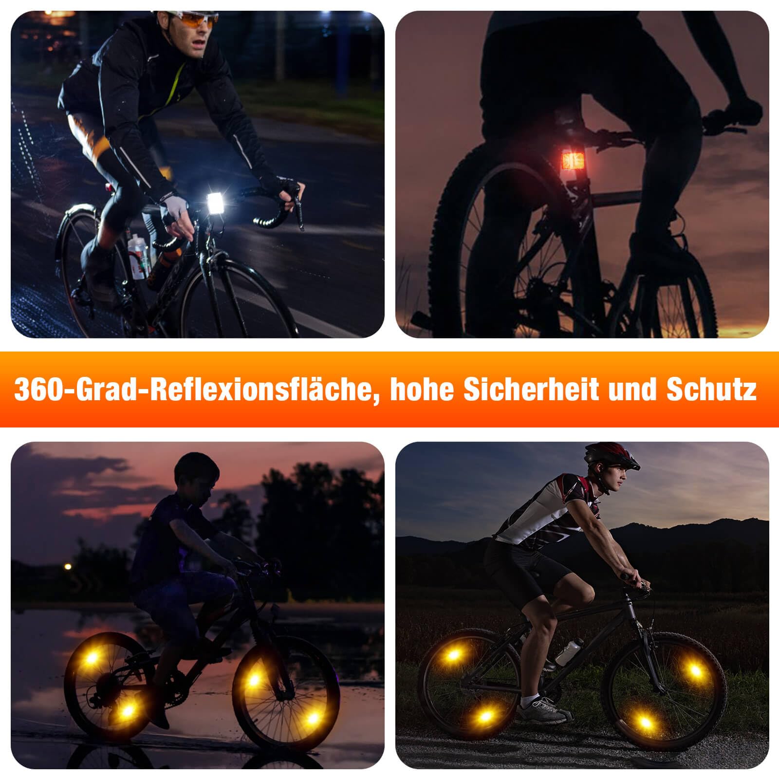 rennrad stvo reflektoren Tavaler Speichenreflektoren Fahrrad StVZO zugelassen Fahrrad Kinder, Fahrrad Reflektoren Set Vorne Hinten für Rennrad, MTB, E-Bike ( Reflektoren, 2) Sport & Freizeit Size:24 inch Tag der Toten Zubehör BBF Miami Lastenrad aus